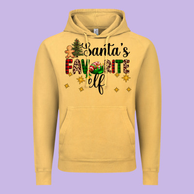 Santa's Favorite Elf Vintage Hoodie Designed By Adodesignshop