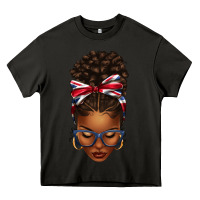 Asphalt union jack flag afro messy bun Heavy Core Tee - texasbilliewilder