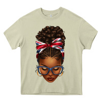 Mossy union jack flag afro messy bun Heavy Core Tee - texasbilliewilder