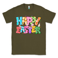 Army Green Happy Easter Classic Tee - CowhideDigitalArt