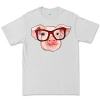Dove Grey pig with red glasses Premium Tee - RanaPortraitStore