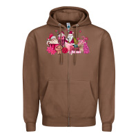Chestnut pink santa coffee Zipper Hoodie - MaliasSmallBusiness