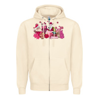 Sandshell pink santa coffee Zipper Hoodie - MaliasSmallBusiness