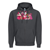 Smoke pink santa coffee Zipper Hoodie - MaliasSmallBusiness