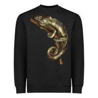 Black Green Chameleon Lizard Illustrations Heavyweight Sweatshirt - LillyAllenDesigns