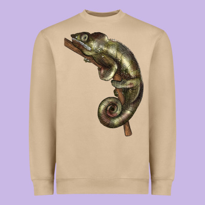 Green Chameleon Lizard Illustrations Heavyweight Sweatshirt Designed By Lillyallendesigns