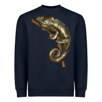 Navy Green Chameleon Lizard Illustrations Heavyweight Sweatshirt - LillyAllenDesigns