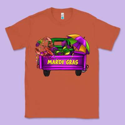 Mardi Grass Umbrella With Truck Classic Tee Designed By Adodesignshop