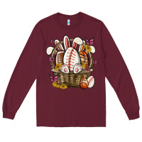 Burgundy easter basket sports Long Sleeve Tee - MaliasSmallBusiness