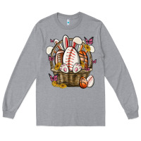 Heather Grey easter basket sports Long Sleeve Tee - MaliasSmallBusiness