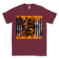 Burgundy Western Firefighter Dad Classic Tee - LillyAllenDesigns