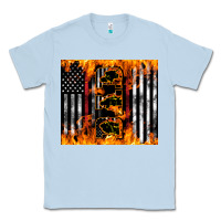 Dusty Blue Western Firefighter Dad Classic Tee - LillyAllenDesigns