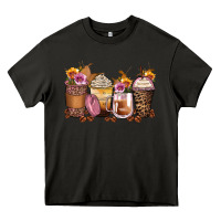 Asphalt leopard rose glitter flowers coffee cups Heavy Core Tee - Zillion Design Studio