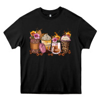 Black leopard rose glitter flowers coffee cups Heavy Core Tee - Zillion Design Studio
