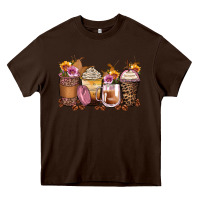 Chocolate Brown leopard rose glitter flowers coffee cups Heavy Core Tee - Zillion Design Studio