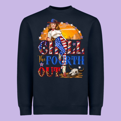Chill The Fourth Out 4th Of July Heavyweight Sweatshirt Designed By Nancycooperartshop