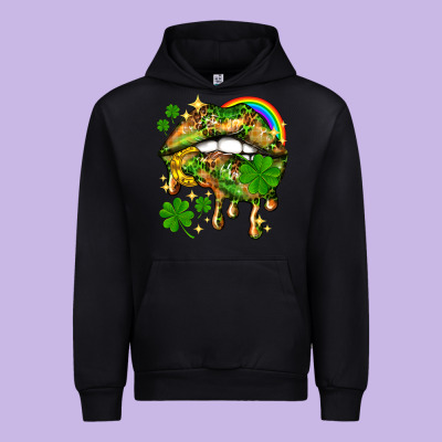 St. Patrick's Day Lips Urban Hoodie Designed By Howdyjamesfarm