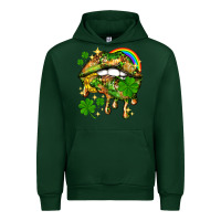 Forest Green St. Patrick's Day lips Urban Hoodie - HowdyJamesFarm