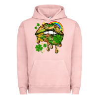 Pigment Salmon St. Patrick's Day lips Urban Hoodie - HowdyJamesFarm
