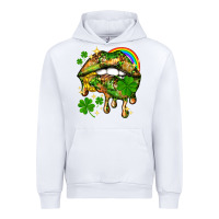 White St. Patrick's Day lips Urban Hoodie - HowdyJamesFarm