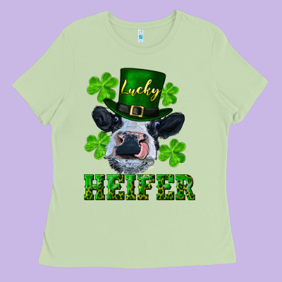 Lucky Heifer Ladies Tee Designed By Ranaportraitstore