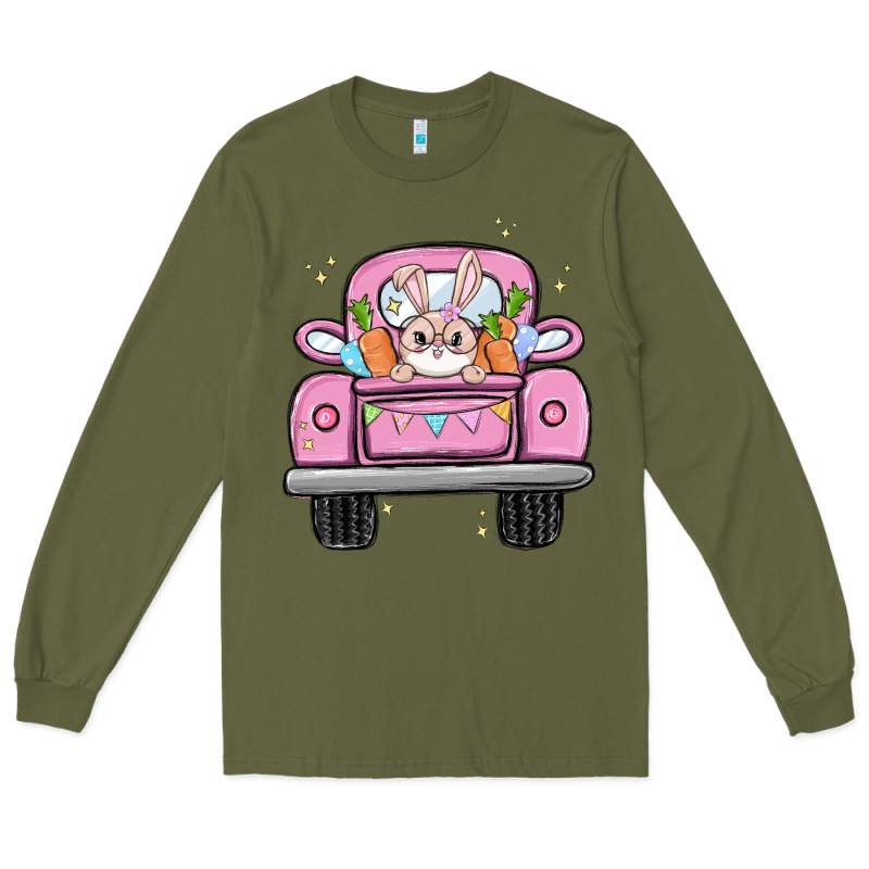 Easter Bunny And Truck Long Sleeve Tee by MaliasSmallBusiness | Teevron