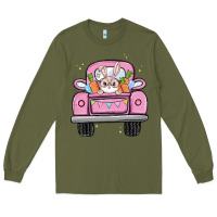 Army Green easter bunny and truck Long Sleeve Tee - MaliasSmallBusiness