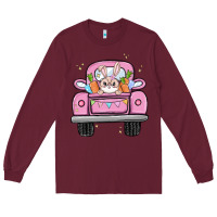 Burgundy easter bunny and truck Long Sleeve Tee - MaliasSmallBusiness