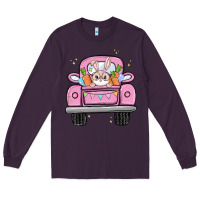 Plum easter bunny and truck Long Sleeve Tee - MaliasSmallBusiness