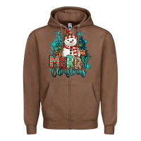 Chestnut merry christmas snowman Zipper Hoodie - MaliasSmallBusiness