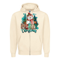 Sandshell merry christmas snowman Zipper Hoodie - MaliasSmallBusiness