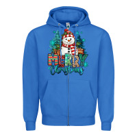 True Royal merry christmas snowman Zipper Hoodie - MaliasSmallBusiness