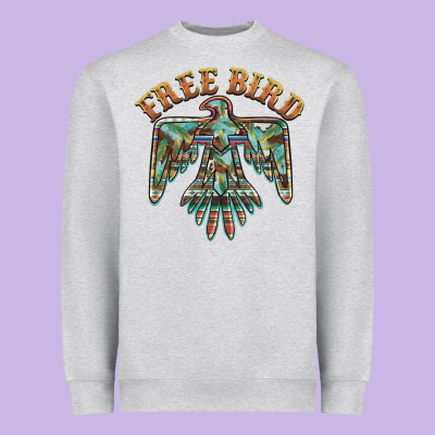 Free Bird Feathers Thunderbird Heavyweight Sweatshirt Designed By Barkaloodesign