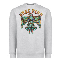 Heather Grey free bird feathers thunderbird Heavyweight Sweatshirt - BarkalooDesign