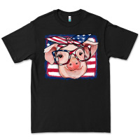 Black american flag pig Premium Tee - RanaPortraitStore