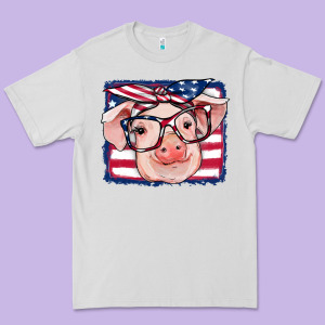 American Flag Pig Premium Tee Designed By Ranaportraitstore