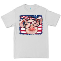 Dove Grey american flag pig Premium Tee - RanaPortraitStore