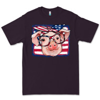 Plum american flag pig Premium Tee - RanaPortraitStore