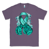 Lavender teal ribbon with boxing gloves Classic Tee - NancyCooperArtShop