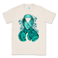 Natural teal ribbon with boxing gloves Classic Tee - NancyCooperArtShop