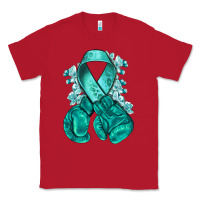Red teal ribbon with boxing gloves Classic Tee - NancyCooperArtShop