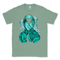 Sage teal ribbon with boxing gloves Classic Tee - NancyCooperArtShop