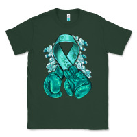 Sports Green teal ribbon with boxing gloves Classic Tee - NancyCooperArtShop