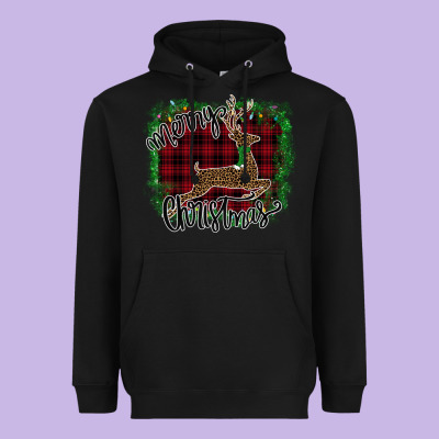 Merry Christmas Deer Heavyweight Hoodie Designed By Bettercallsaul