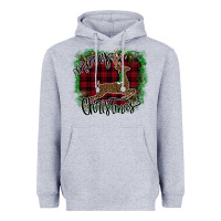 Heather Grey Merry Christmas Deer Heavyweight Hoodie - Bettercallsaul