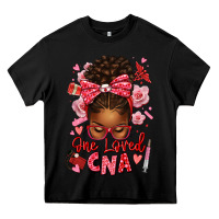 Black one loved cna afro messy bun Heavy Core Tee - texasbilliewilder