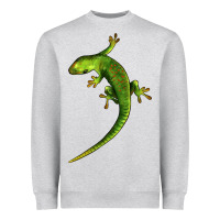 Heather Grey Green Lizard Illustrations Heavyweight Sweatshirt - LillyAllenDesigns
