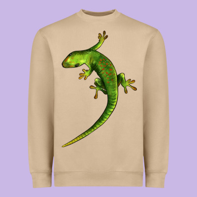 Green Lizard Illustrations Heavyweight Sweatshirt Designed By Lillyallendesigns