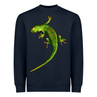 Navy Green Lizard Illustrations Heavyweight Sweatshirt - LillyAllenDesigns