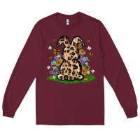 Burgundy western floral bunny Long Sleeve Tee - MaliasSmallBusiness